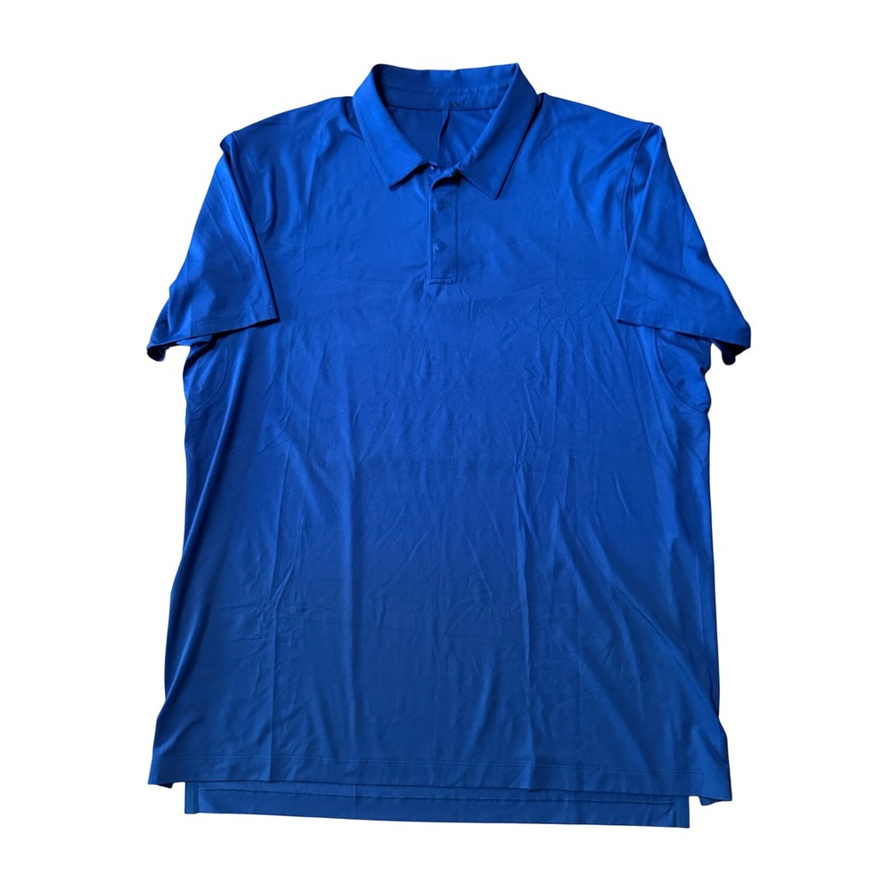 Lululemon Snap Front Performance Short Sleeve Polo SYMPHONY BLUE Size XL